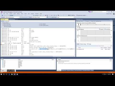 Viewing visual c++ assembly language code in Visual Studio 2015