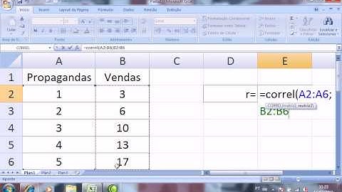 Como calcular o coeficiente de correlação no Excel
