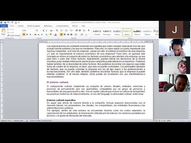 11/08/2020 Emprendimiento 5-1 semana 25 Retroalimentación Entornos Parte I y II 