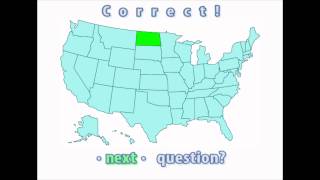 Interactive United States Map Quiz - Correct North Dakota Location
