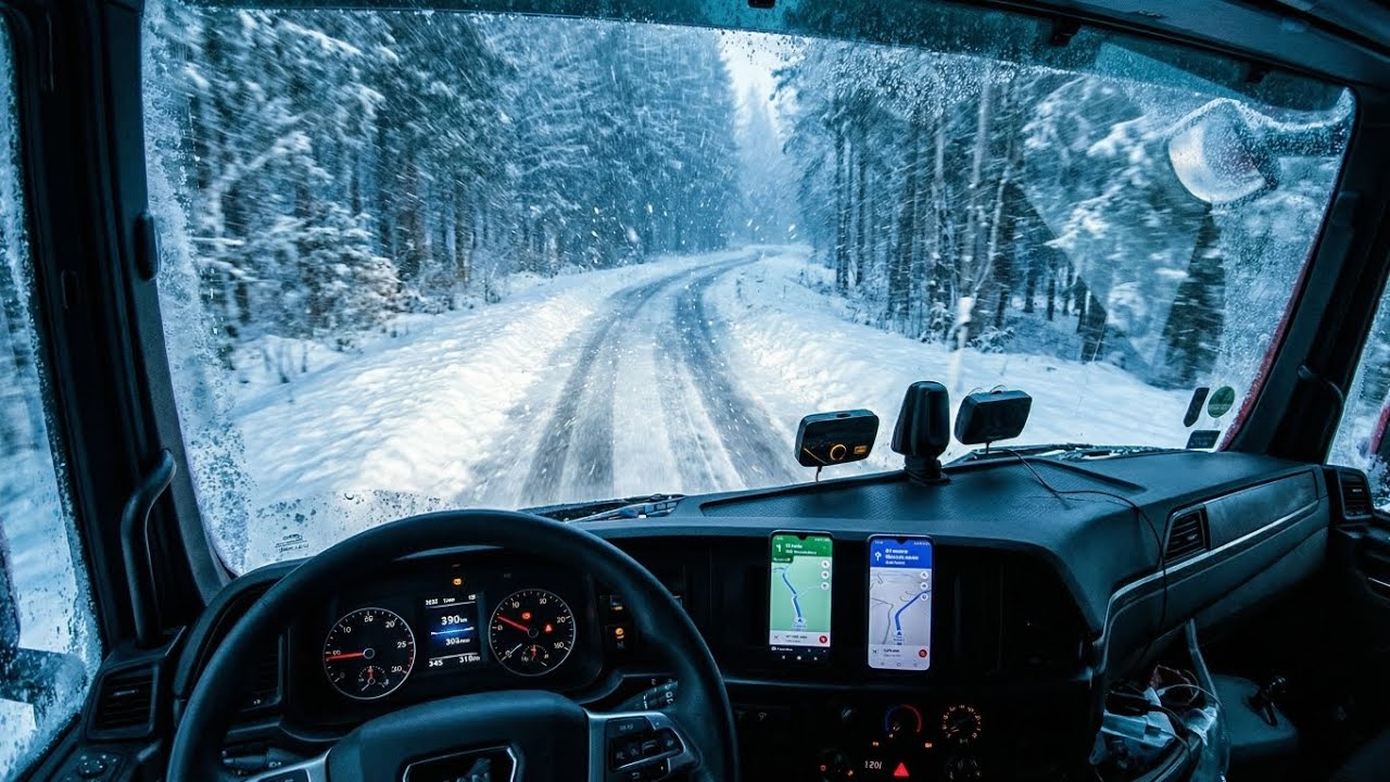 Dangerous Narrow Ice Road – 40 Ton MAN TGX Winter Drive ❄️ [POV]