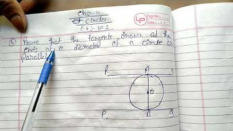 Prove that the tangents drown at the ends of a diameter of a circle are parallel.