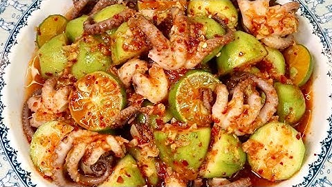 Cách làm bạch tuộc sốt thái trộn cóc non cay ngon hít hà | Bạch tuộc sốt thái | MB Kitchen