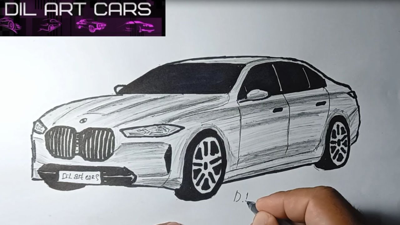 BMW / 7 Series / Drawing car / HOW TO DRAW A CAR - YouTube