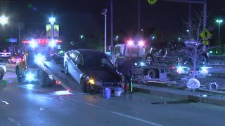 Two-car crash closes Dorr Street westbound by University of Toledo Friday night