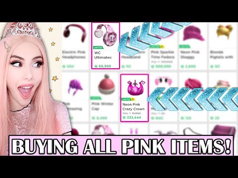 Buying Every Pink Item In Roblox Challenge Huge Robux - 