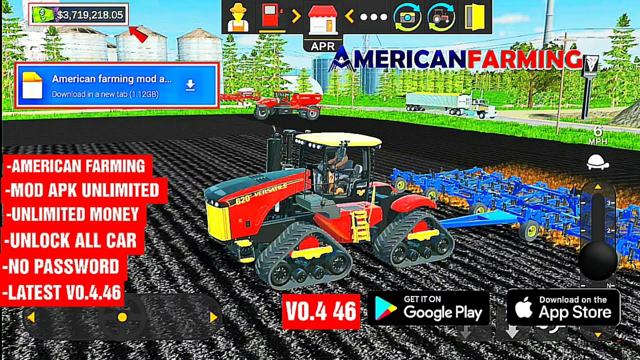 American farming mod apk unlimited money unlock all no password latest v0.4.46