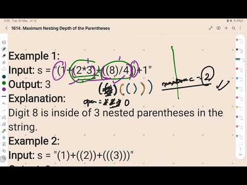 1614. Maximum Nesting Depth of the Parentheses | Leetcode  | Easy
