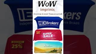 8Ft Custom Tablecloth with Logo, 8' Trade Show Table Covers with Logo, 8 Foot Logo Table Cloth