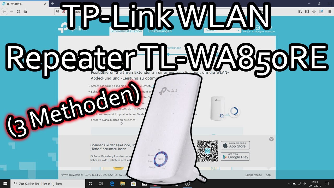TP-Link WLAN Repeater einrichten und verbinden (TL WA850RE) - YouTube