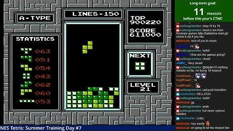 [NES Tetris] My first level 19 maxout (2018/8/29)