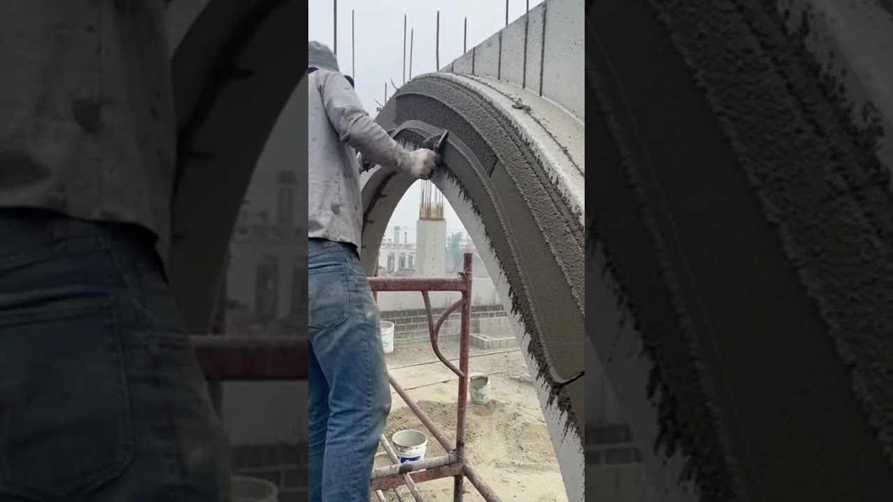 Skilled Worker Creates Concrete Arch Masterpiece In Minutes 