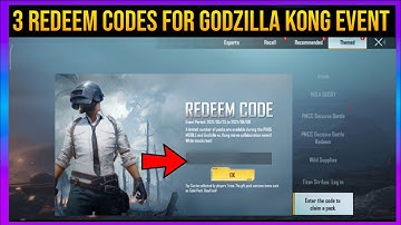 3 New Redeem Codes For Godzilla Kong Event || Pubg New Redeem Code