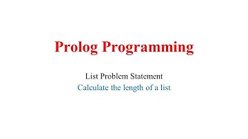 Prolog List Program | Calculate the Length of a list