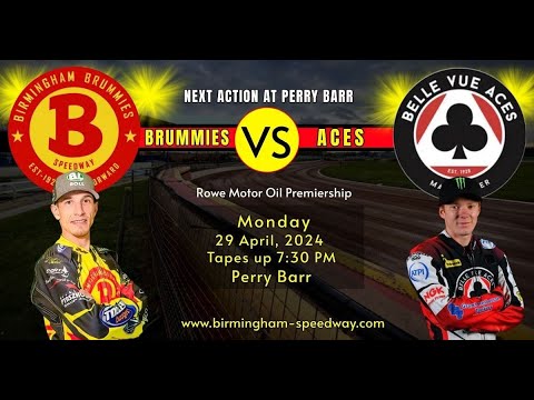 ROWE MOTOR OIL PREMIERSHIP R2 2024: Birmingham Brummies v Belle Vue Aces  29.04.2024