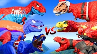 ALL SPIDERMAN TEAM vs. ALL DC DINO PRO SUPERHERO TEAM in Dinosaurs Battle |SUPERHERO's STORY|