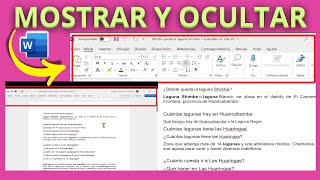 Como activar la barra de herramientas de Word 2019, 2016 Cuando se oculta