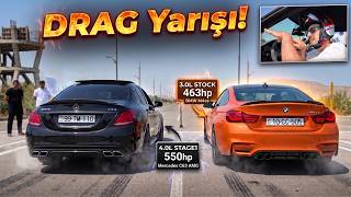 DRAG Yarışı ! BMW M4cs & Mercedes C63 AMG Stage1