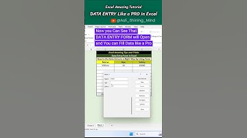 Filling Data Like a PRO✅ by using DATA ENTRY FORM in Excel👨‍💻💥🤯#excel #shorts #shortvideo #dataentry