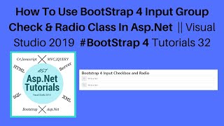 How to use bootstrap 4 input group check & radio class in asp.net ||vs2019 #bootstrap 4 tutorials 32