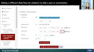 Moodle - Tutorial on creating User Override
