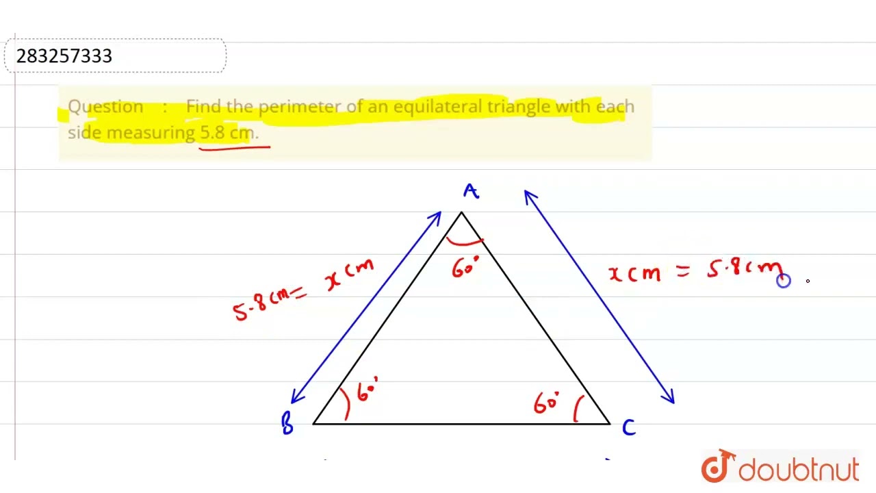 Perimeter Of An Equilateral Triangle Is Dash