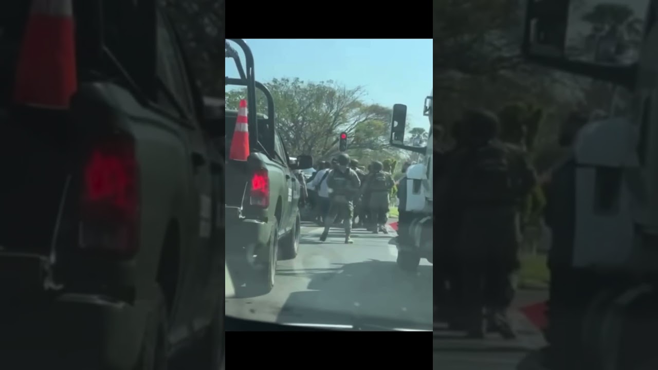 Riña entre Ejército y Marina en glorieta Diosa del Agua en Colima