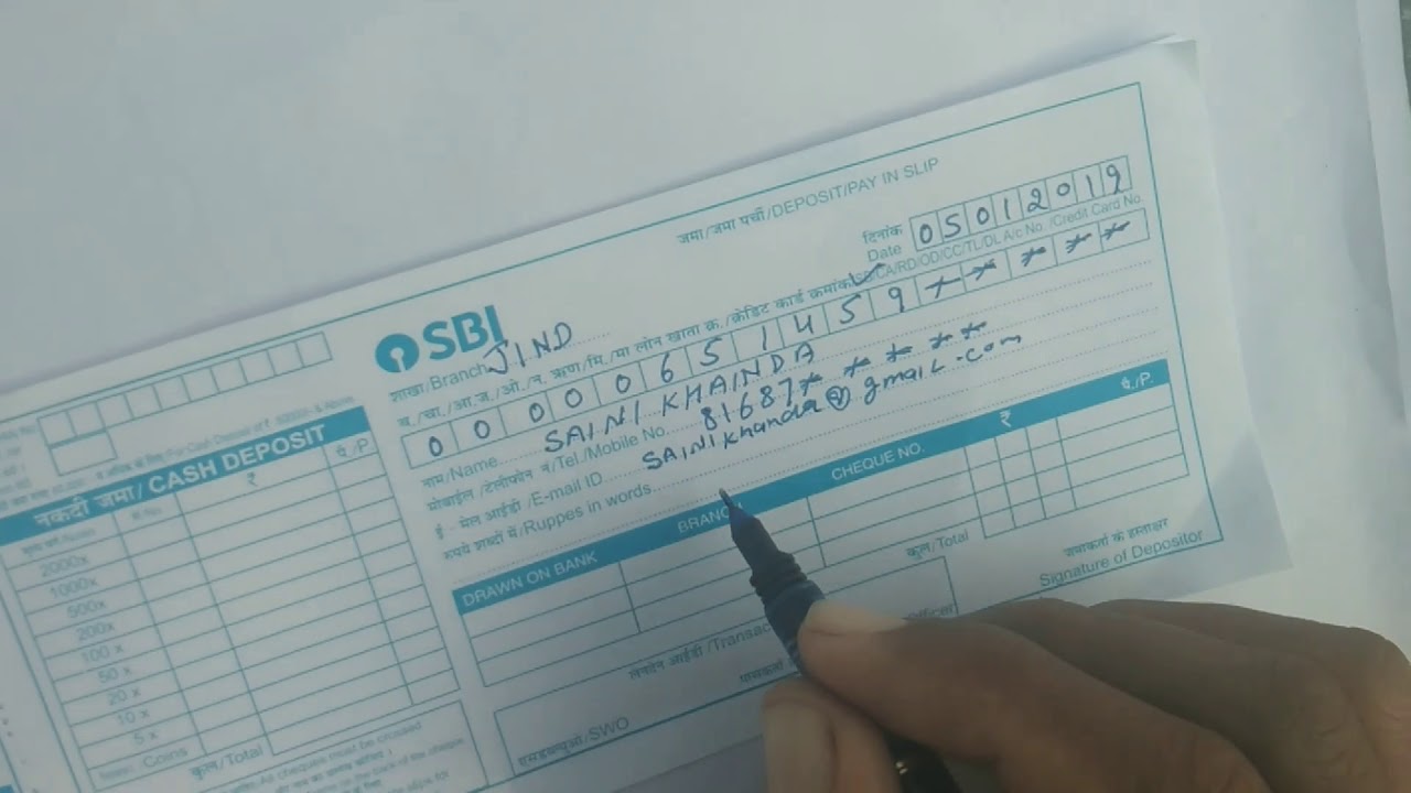 How To Fill A Deposit Slip Of Sbi Sbi Cash Deposit Form Learn The