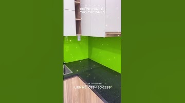 KÍNH DÁN BẾP MÀU XANH | Kính Ốp Bếp Thành Phát