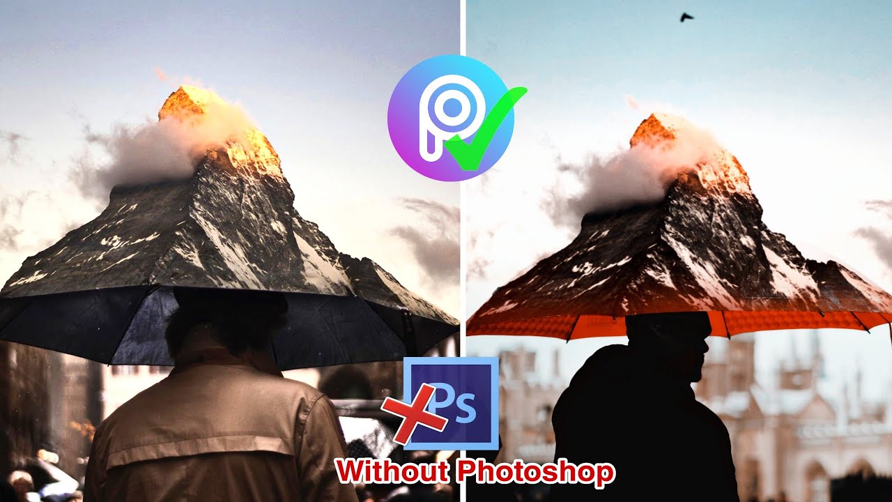 How to Edit Umbrella Manipulation with a Smartphone !!! Picsart Composite 2020
