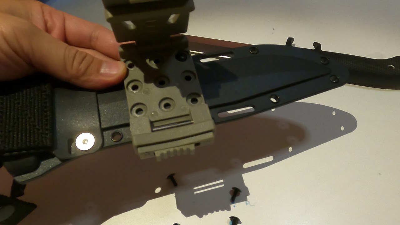 Install YCYU Tek-Lok belt clip to Cold Steel OSS knife (No Commentary, Step by Step)