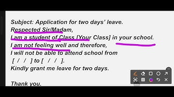 Headmaster के पास application लिखना सीखे। application/ How to write an application to your principal