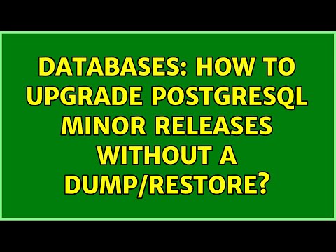 Databases: How to upgrade PostgreSQL minor releases without a dump/restore?