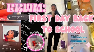 GRWM:FIRST DAY BACK TO SCHOOL |chit chat,outfit,skincare,drive with me| *after winter break*