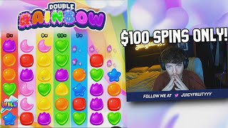 I tried $100 SPINS on DOUBLE RAINBOW! (STAKE) screenshot 1