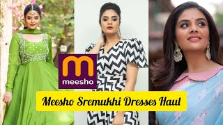 Sremukhi Meesho Dresses Haul Products links 👇#meesho #sreemukhi #haul #celebrity #anchor #viralsaree