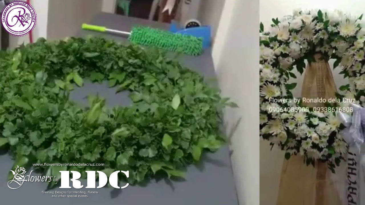 DIY Funeral Flower Arrangement Tutorial White Funeral Wreath YouTube