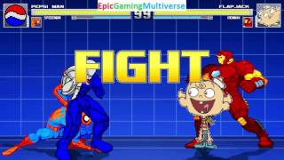 Pepsiman And Spider-Man VS Flapjack And Iron Man In A MUGEN Match / Battle / Fight