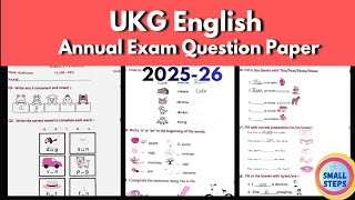 UKG English Annual Exam Question Paper 2025-26 | Upper KG English Full Paper | Exam Preparation