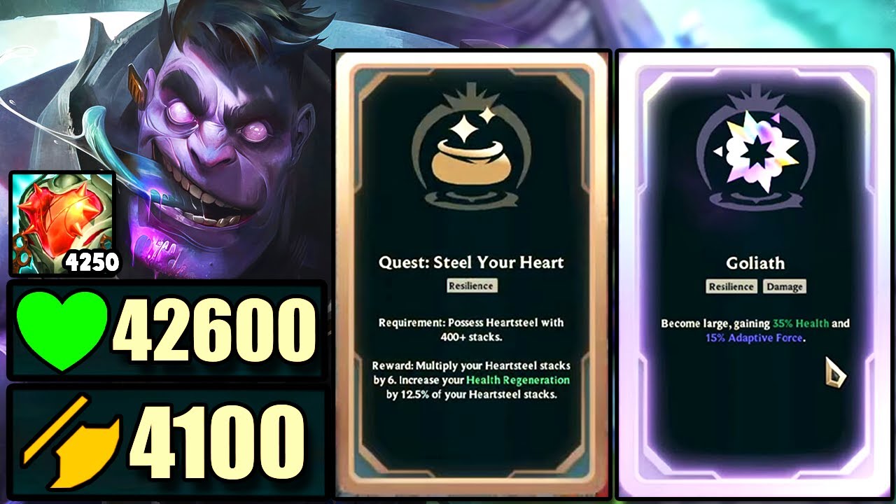 4100 AD 42,600 HP MUNDO INSANE HIGH ROLL!! 4250 HEARTSTEEL STACKS - League  of Legends Arena