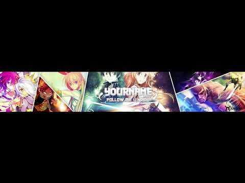 แจกปก +ลิ้ง Youtube Anime Banner Template (Photoshop cc)