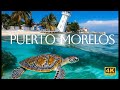 Caribbean Escape: Puerto Morelos Aerial Journey | Calming Ocean Sounds 4K