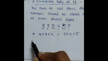 02 - Find the value of K, if the given number is divisible by 11 #shorts #maths #iqtest