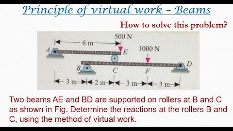Virtual work beams |  Two beams with roller supports and  point loads - 19