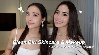 Clean Girl Skincare & Makeup Look 🫧 ft. K-Beauty Must-Haves from Amazon!