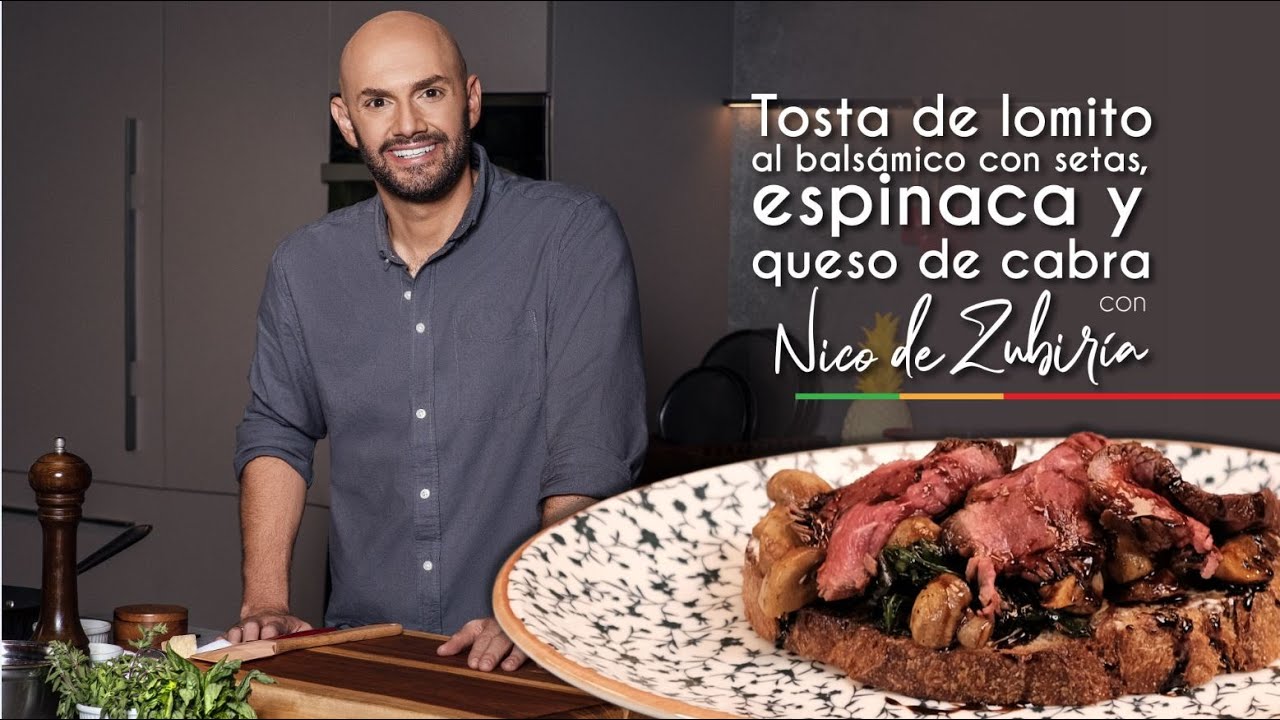 Te enseño a preparar una Tosta de lomito al balsámico con setas espinaca y queso de Cabra.