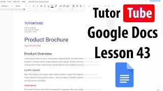 Google Docs Tutorial - Lesson 43 - Inserting and Working with Column Chart