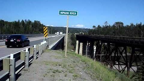 Nipigon  River Hyway and C.P.R. trestle bridges