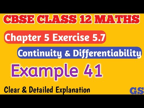 Chapter 5 - (Example 41) Continuity & Differentiability - CBSE Class 12 Maths in Tamil #gsfam