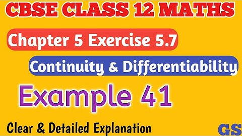 Chapter 5 - (Example 41)  Continuity & Differentiability - CBSE Class 12th Maths in Tamil #gsfam